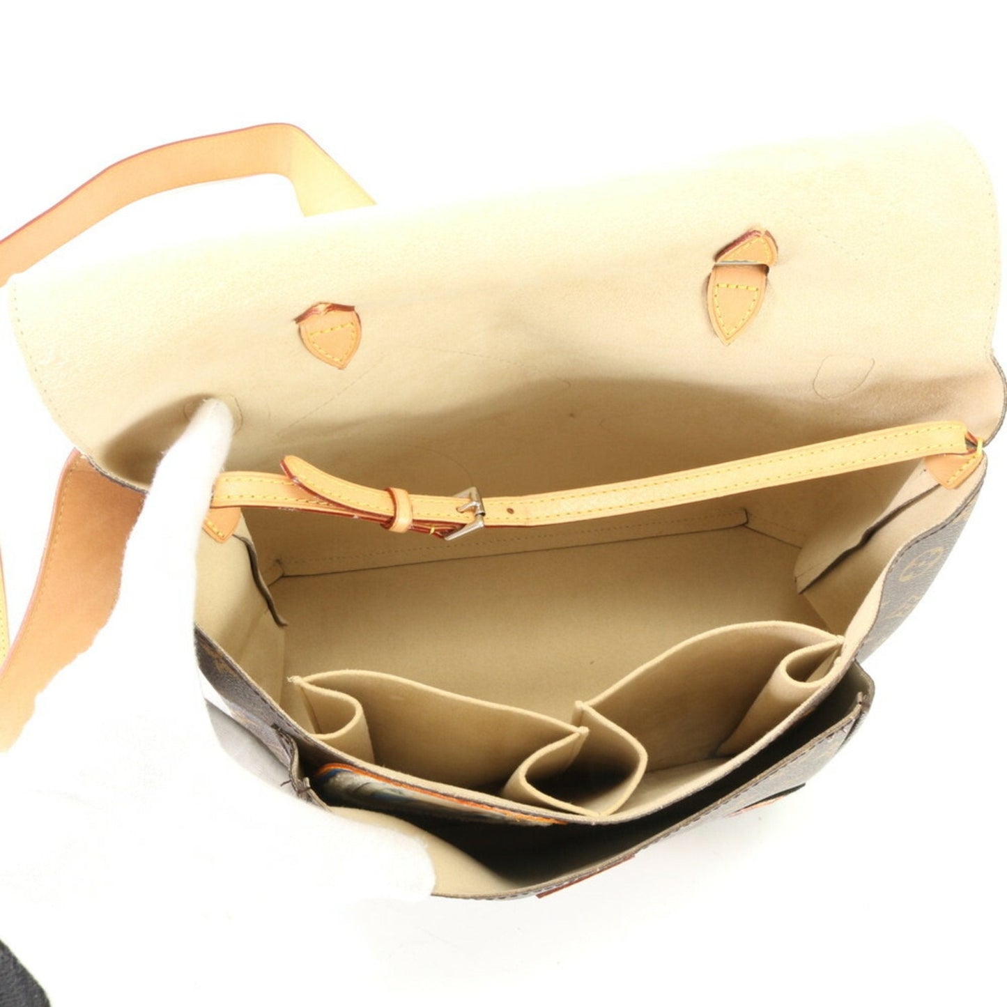 Louis Vuitton Monogram Brown Leather Coated Canvas Shoulder Bag