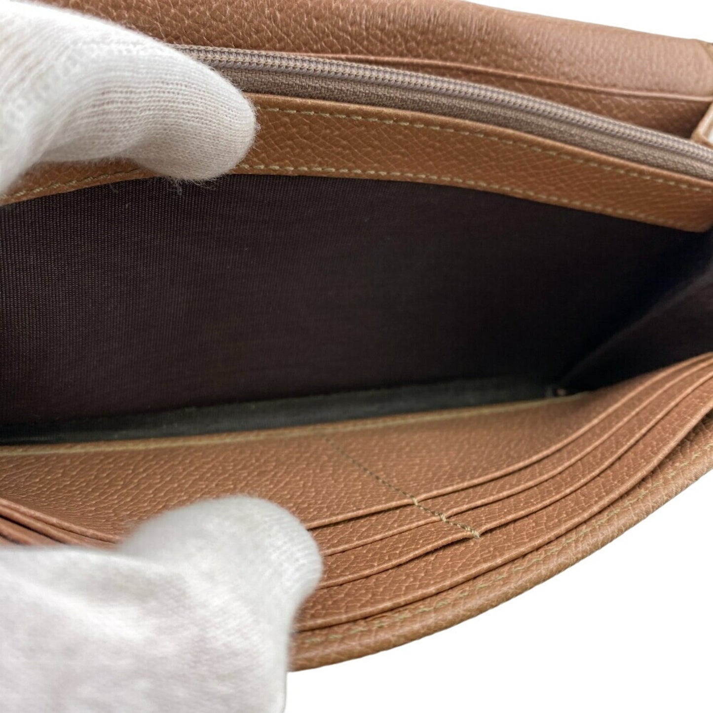 Gucci Beige Pink Canvas Leather Long Wallet (Bi-Fold)