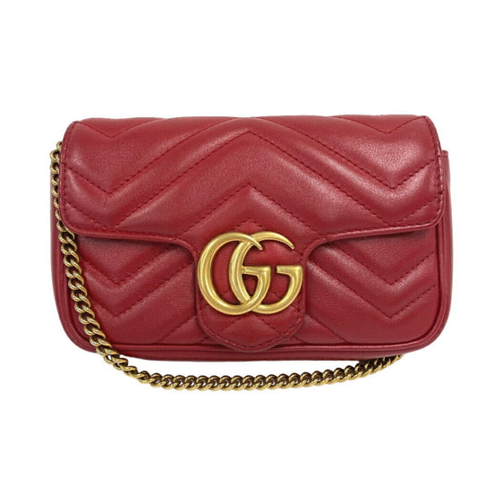 Gucci Red Color Leather Shoulder Bag ()