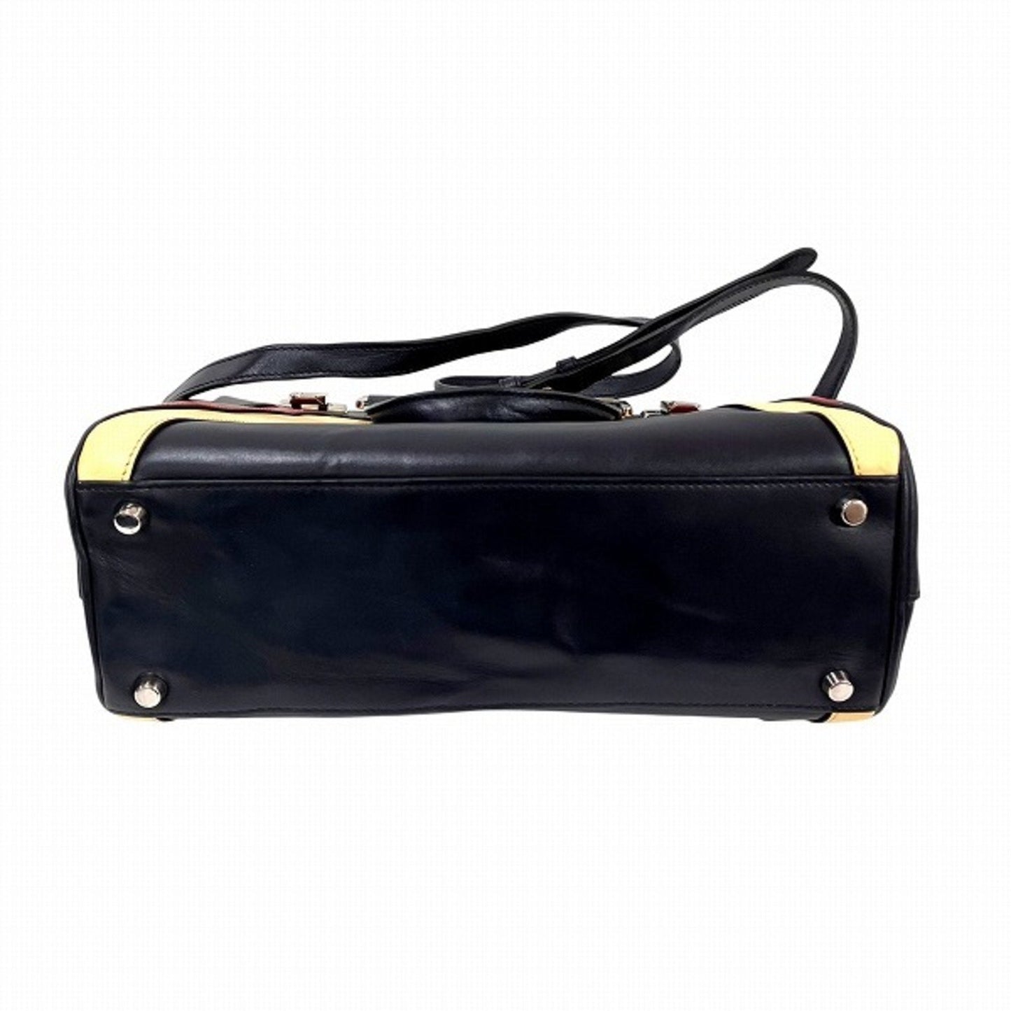 Gucci Beige Navy Red Color Leather Handbag Shoulder Bag