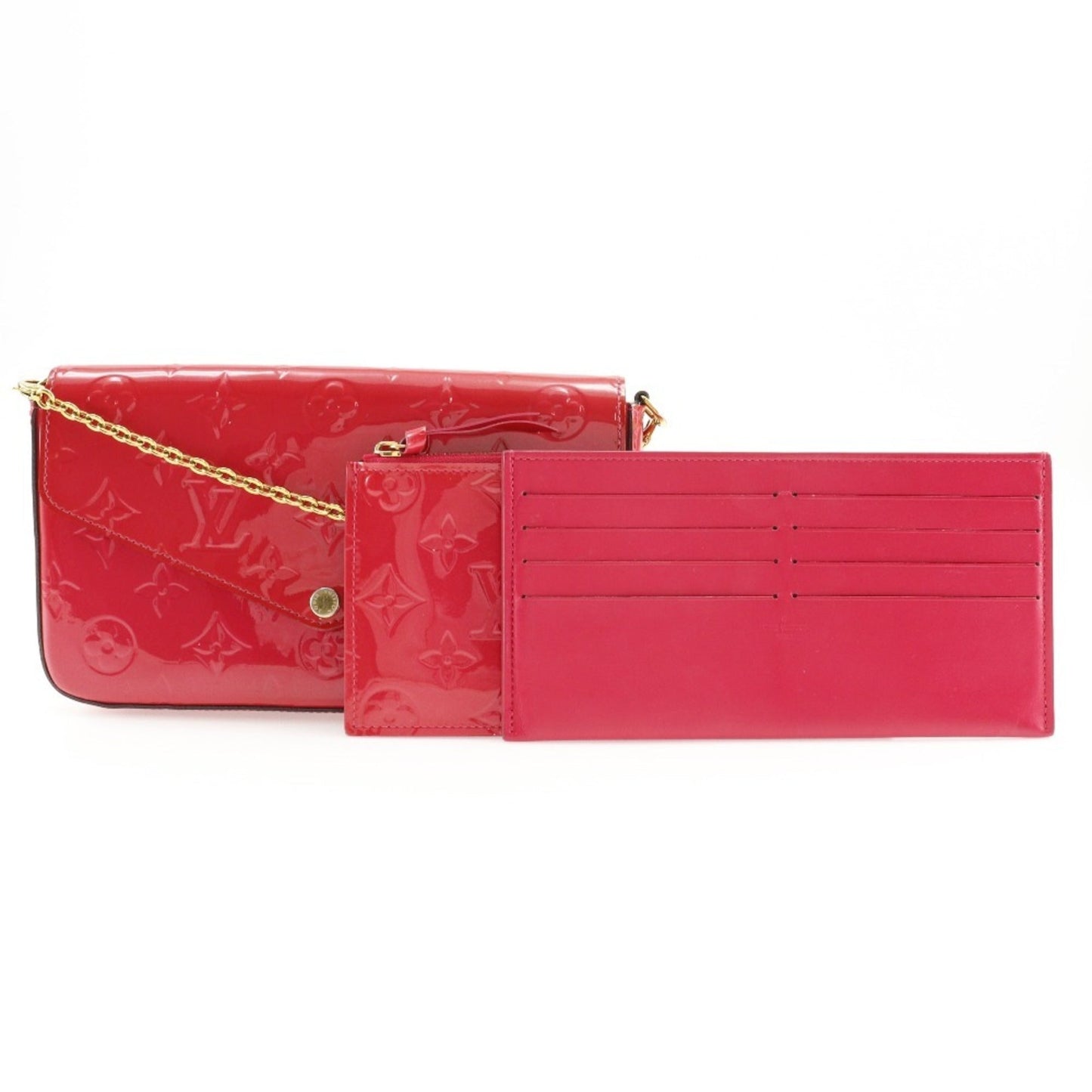 Louis Vuitton Monogram Vernis Hot Pink Monogram Vernis Chain/Shoulder Wallet