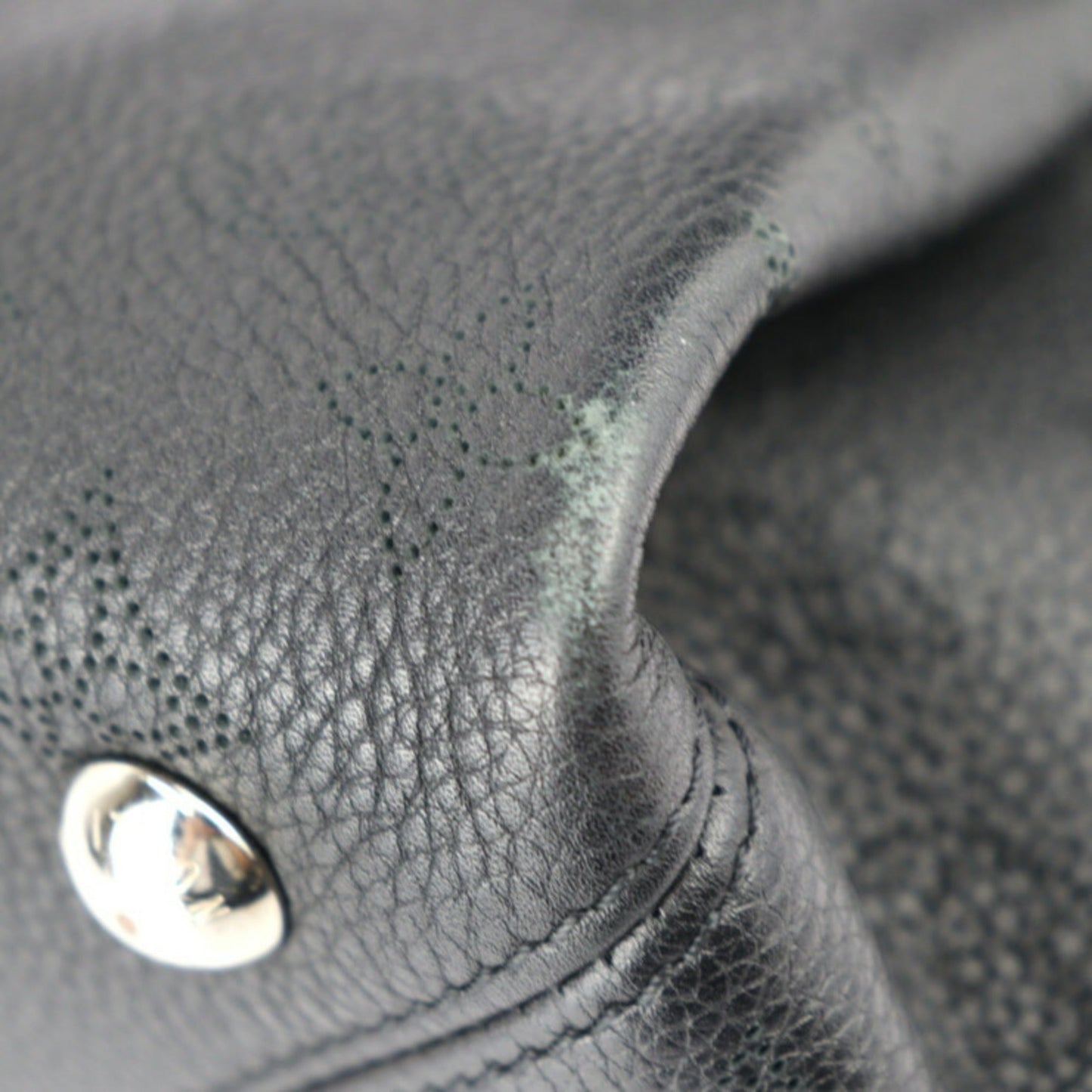 Louis Vuitton Black Leather Handbag Shoulder Bag Tote Bag