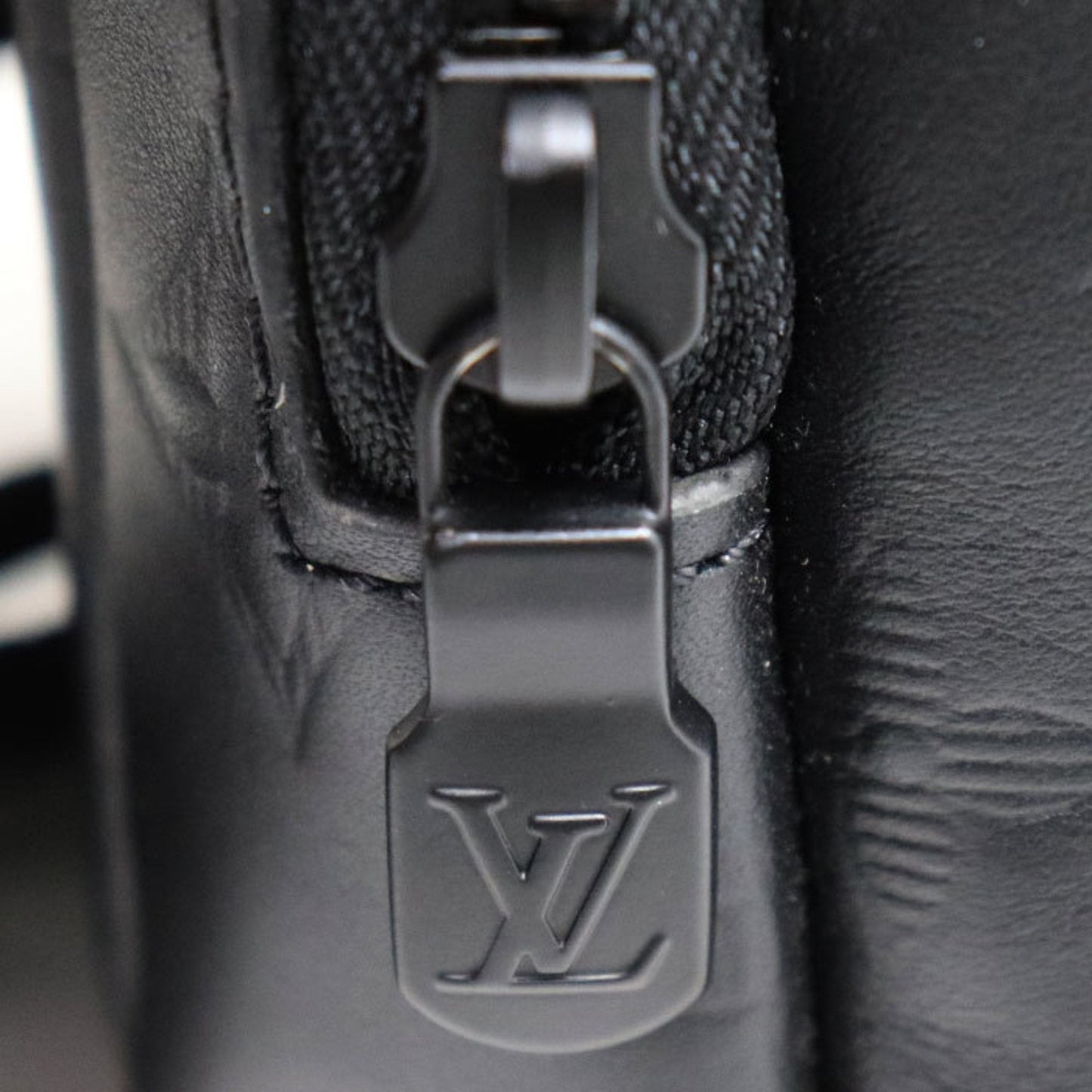 Louis Vuitton Black Monogram Shadow Leather Pouch Shoulder Bag