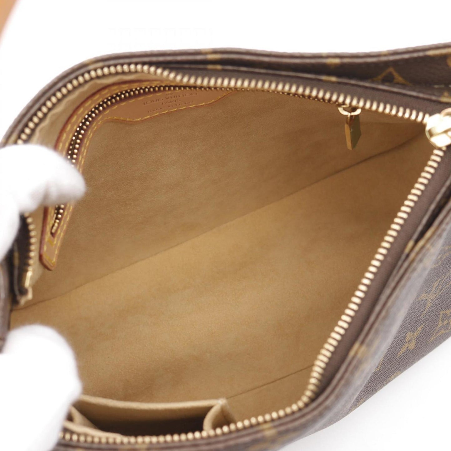 Louis Vuitton Brown Coated Canvas Leather Shoulder Bag