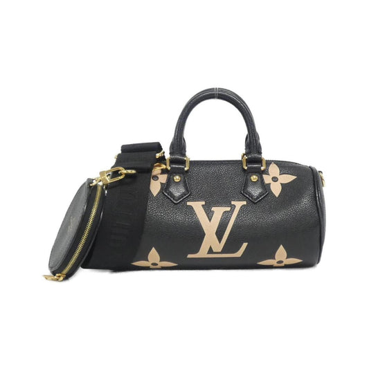 Louis Vuitton Beige Black Leather Shoulder Bag ()