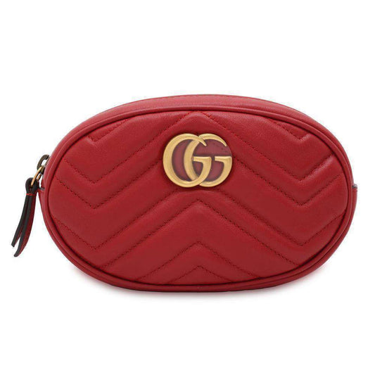 Gucci Gg Marmont Red Color Leather Fanny Pack ()