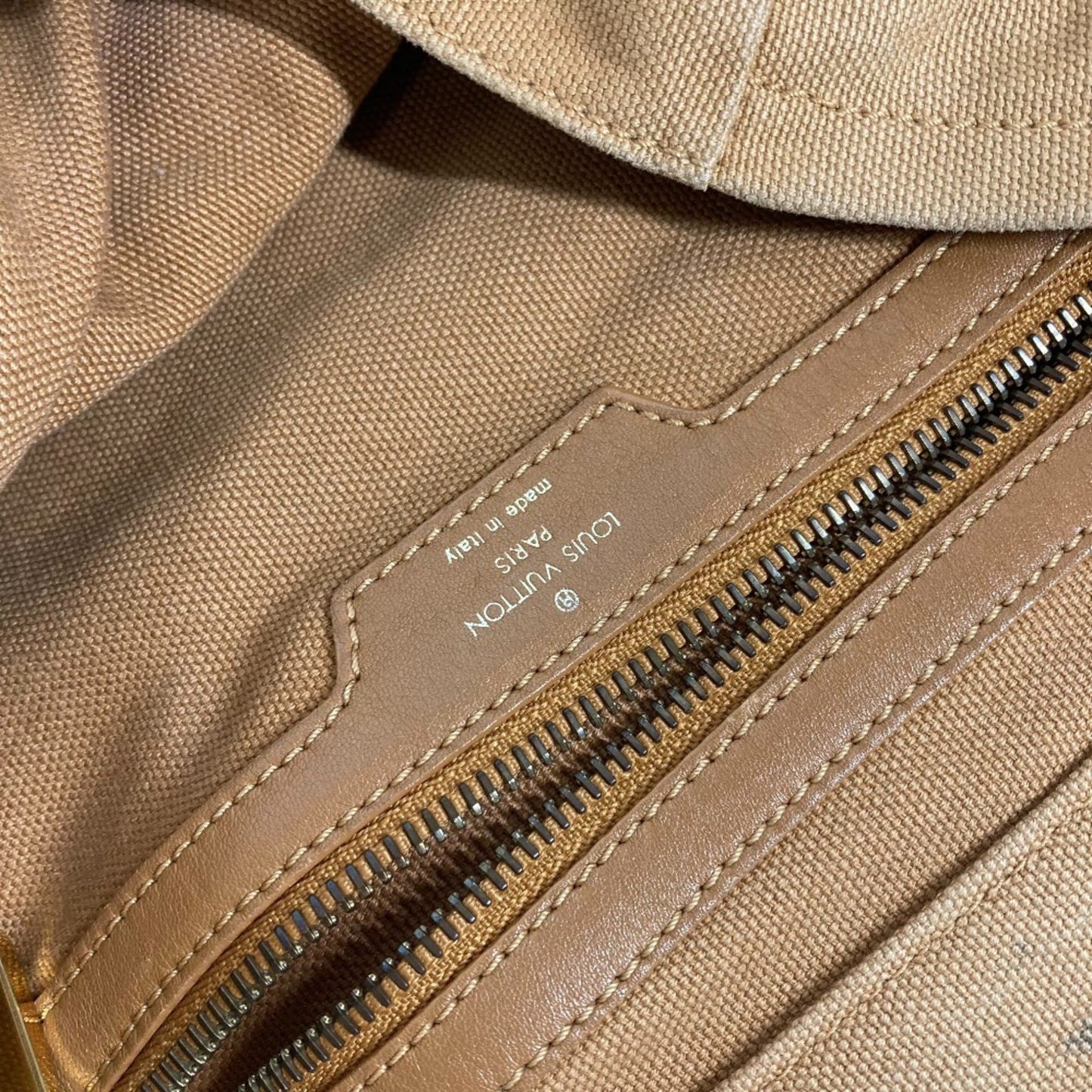 Louis Vuitton Brown Canvas Leather Shoulder Bag Tote Bag