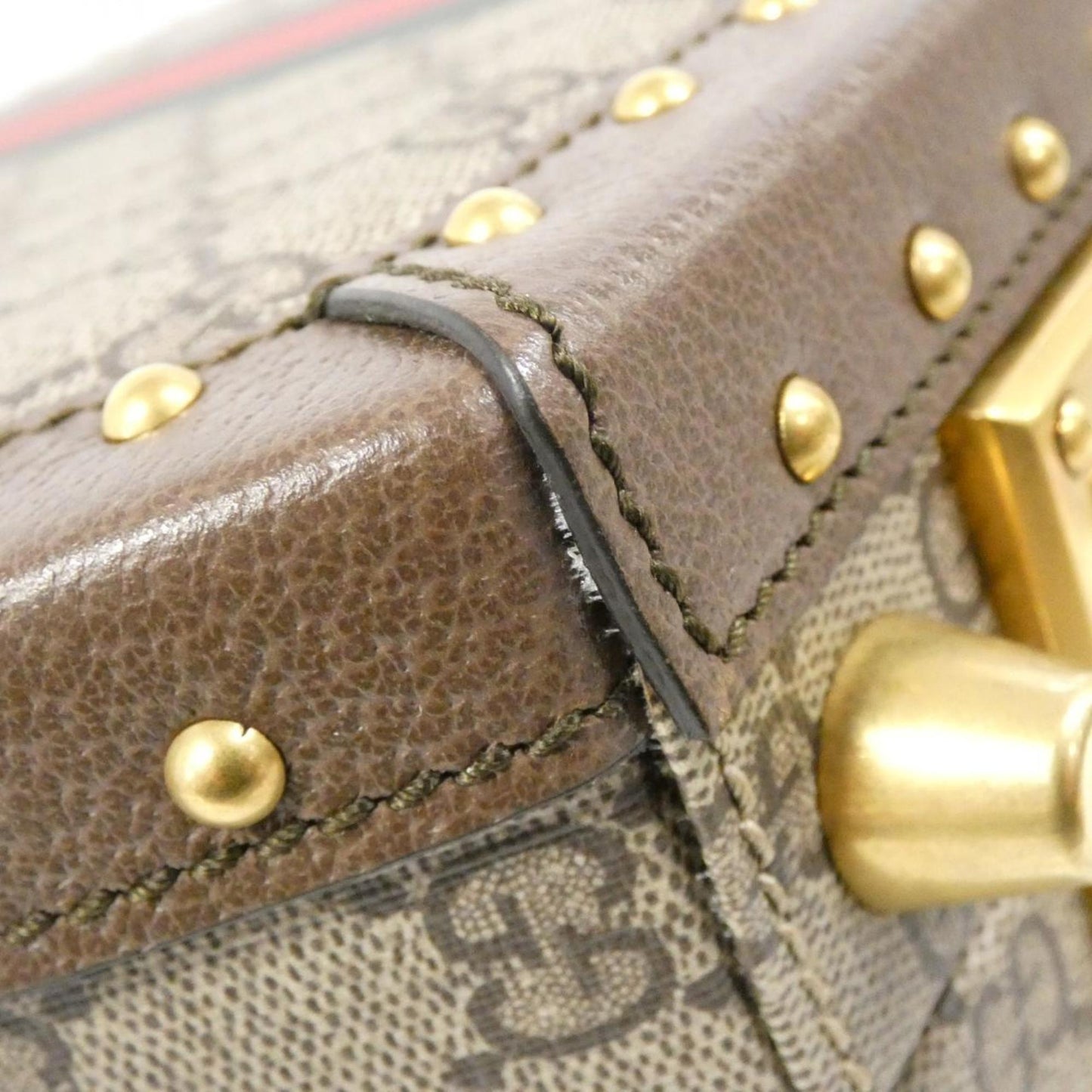 Gucci Beige Brown Gg Supreme Leather Handbag