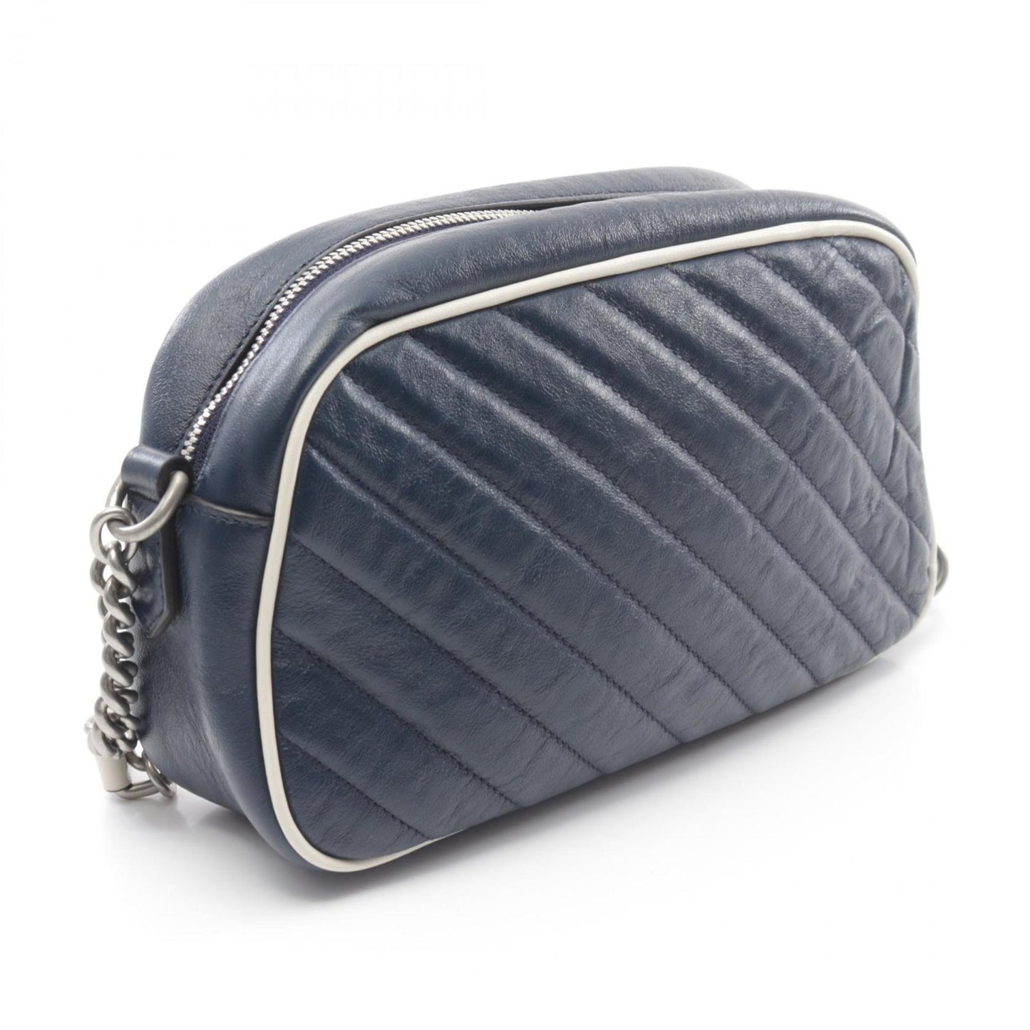 Gucci Blue White Leather Shoulder Bag