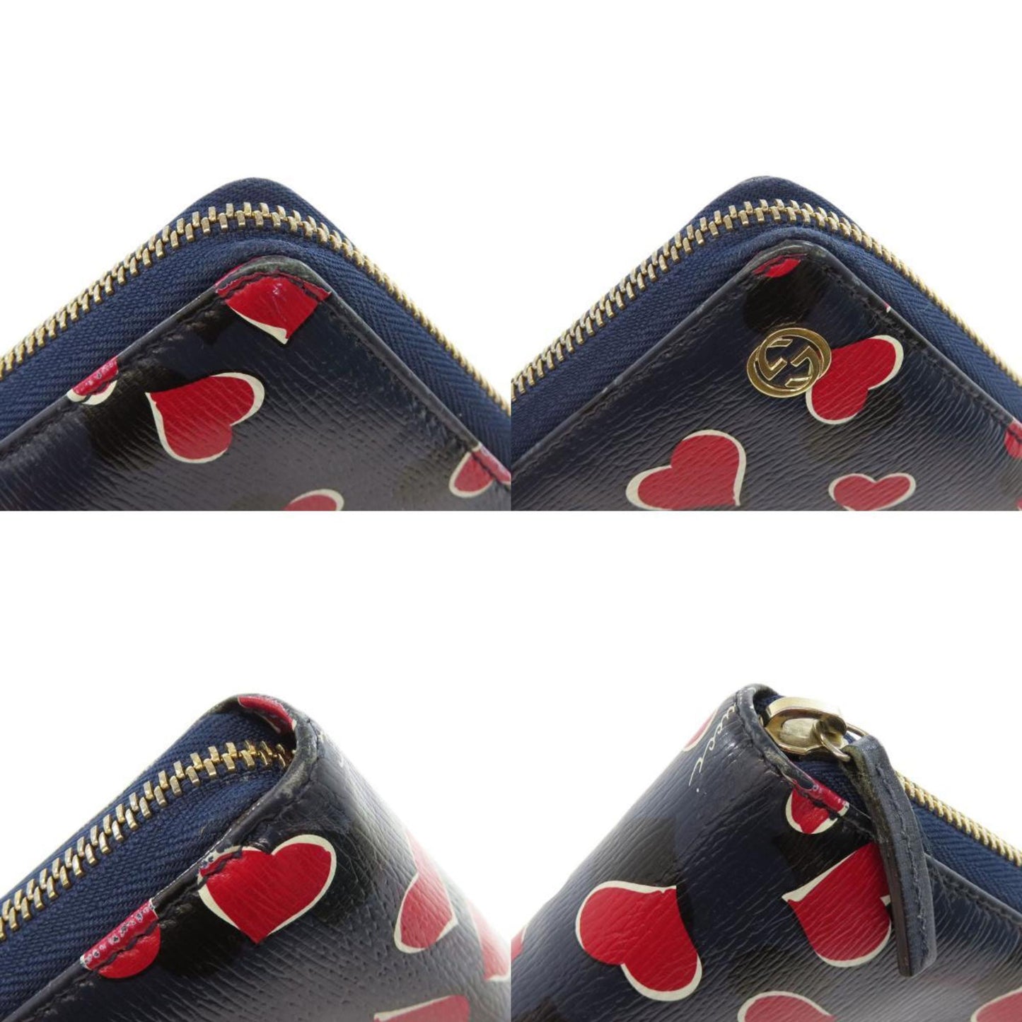 Gucci Navy Leather Long Wallet (Bi-Fold)