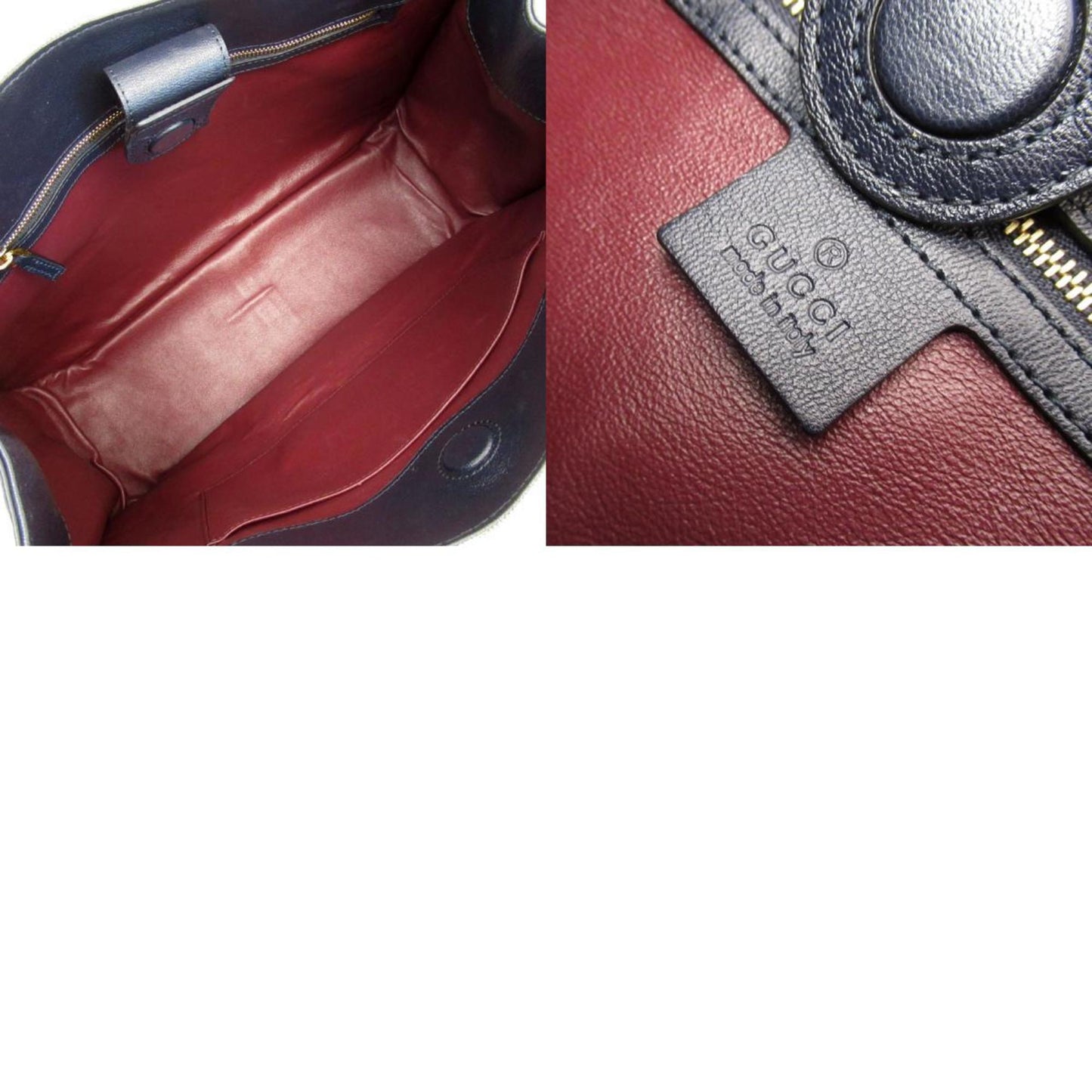 Gucci Horsebit Beige Navy Canvas Leather Shoulder Bag