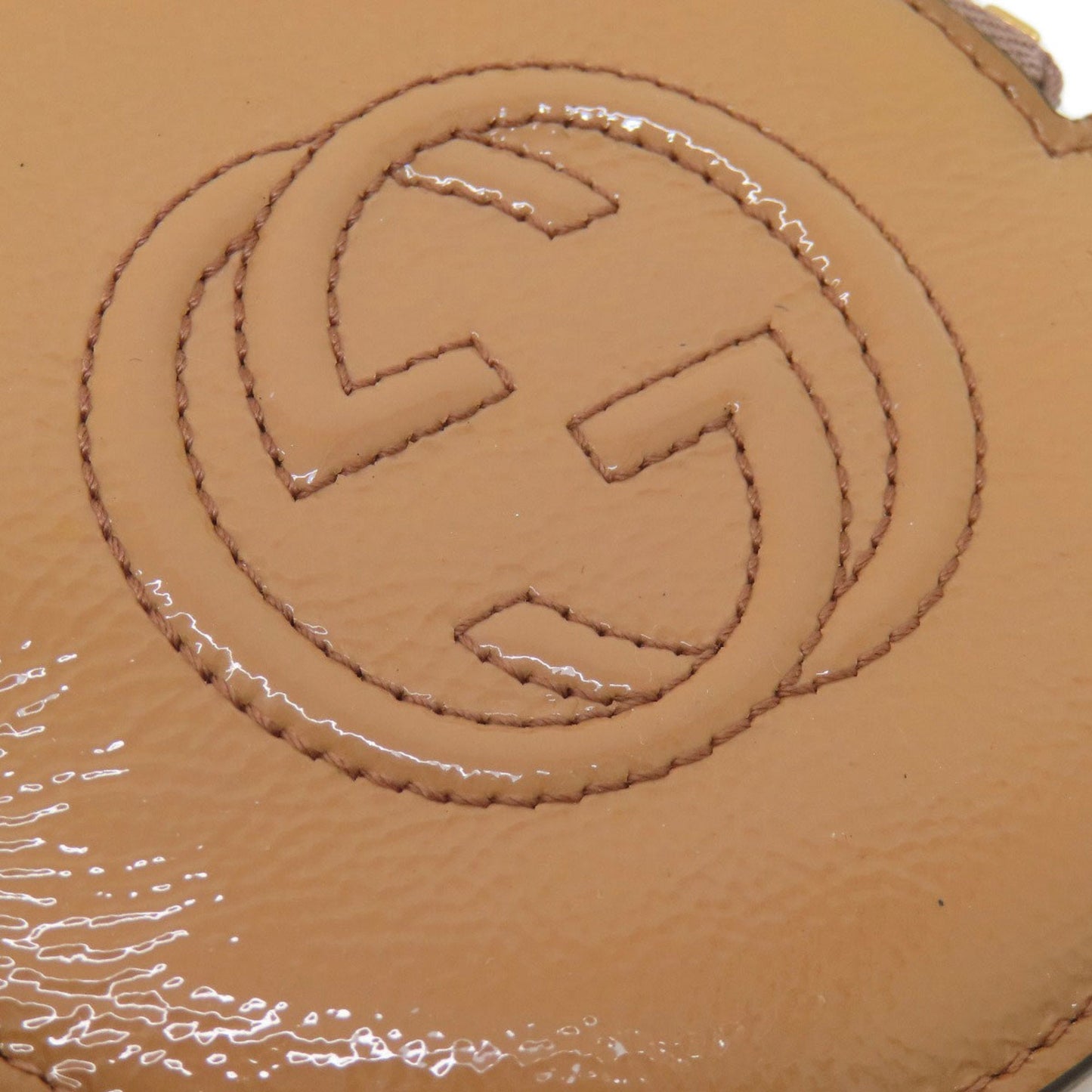 Gucci Beige Patent Leather Coin Purse/Coin Case