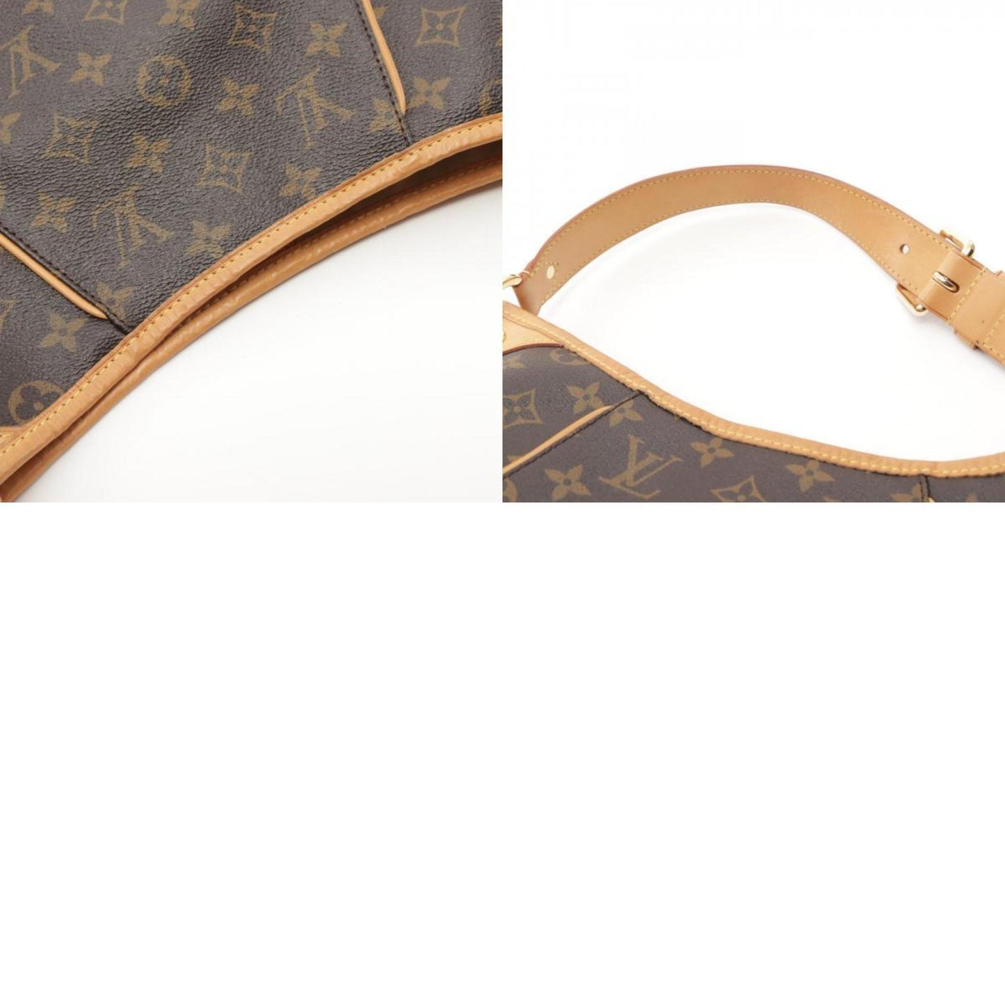 Louis Vuitton Brown Coated Canvas Leather Shoulder Bag