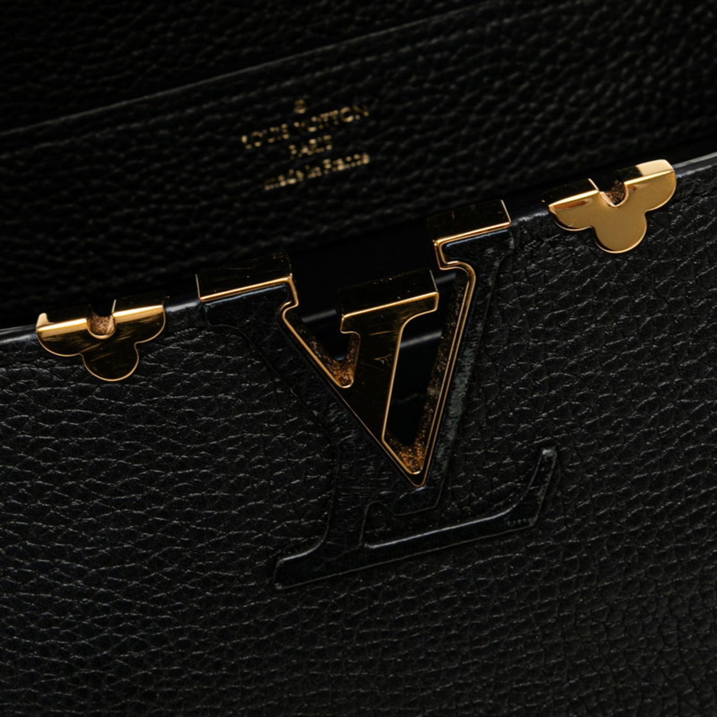 Louis Vuitton Black Noir Leather Handbag Shoulder Bag