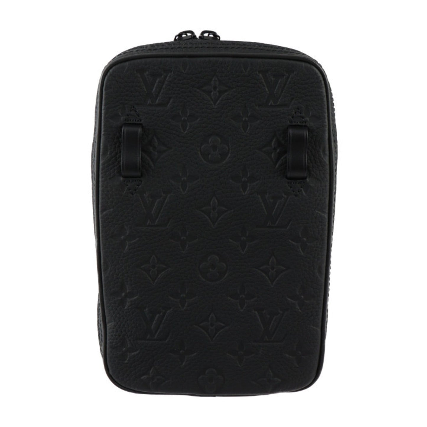 Louis Vuitton Black Orange Leather Handbag Shoulder Bag Sling Bag