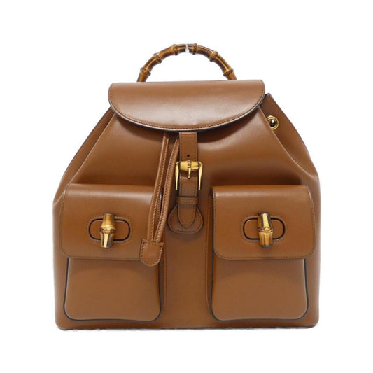 Gucci Brown Leather Backpack ()