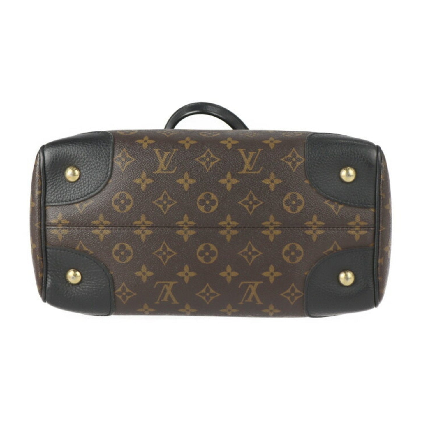 Louis Vuitton Black Brown Monogram Monogram Leather Boston Bag Handbag Shoulder Bag Tote Bag