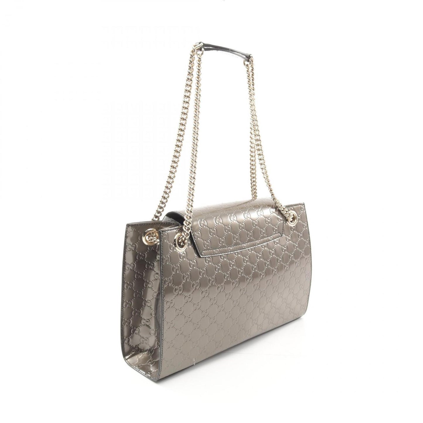 Gucci Silver Patent Leather Shoulder Bag