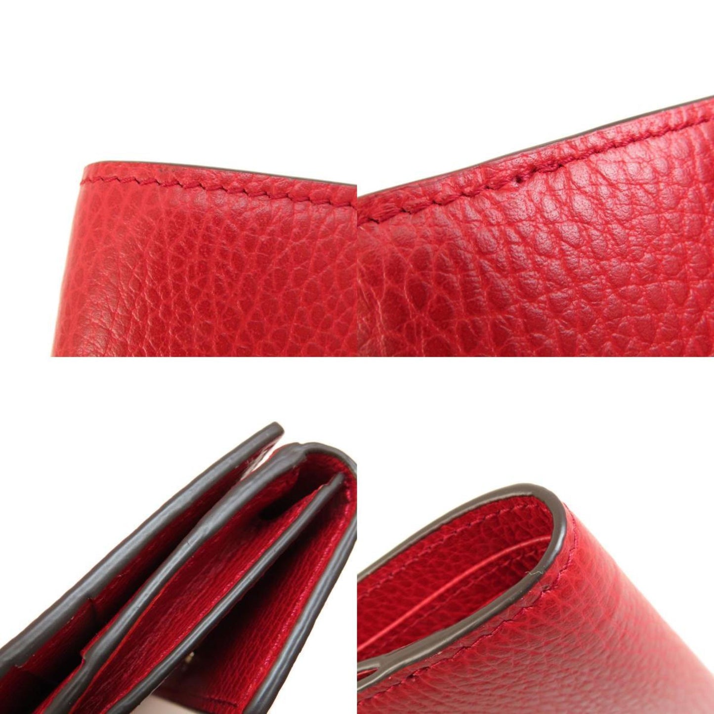 Gucci Red Color Leather Wallet (Bi-Fold)