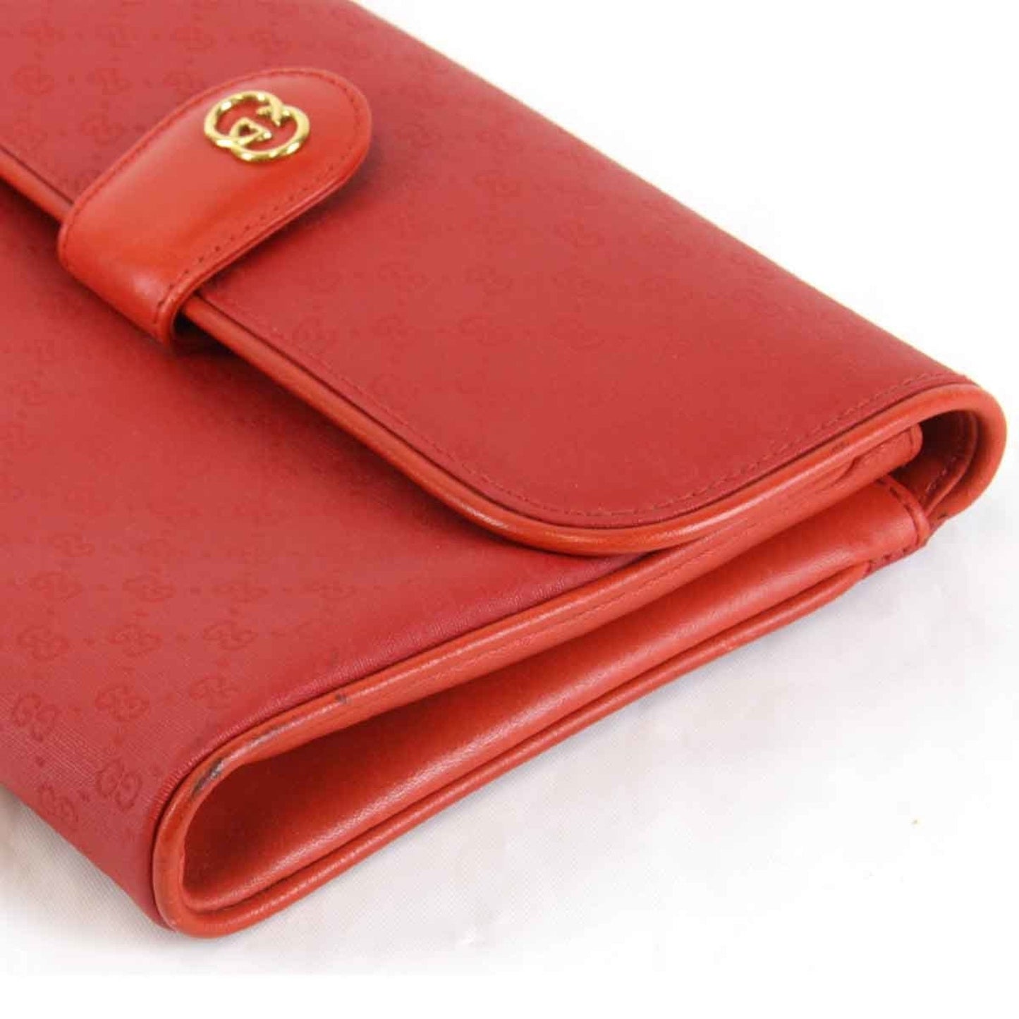Gucci Red Color Pvc Leather Clutch Bag
