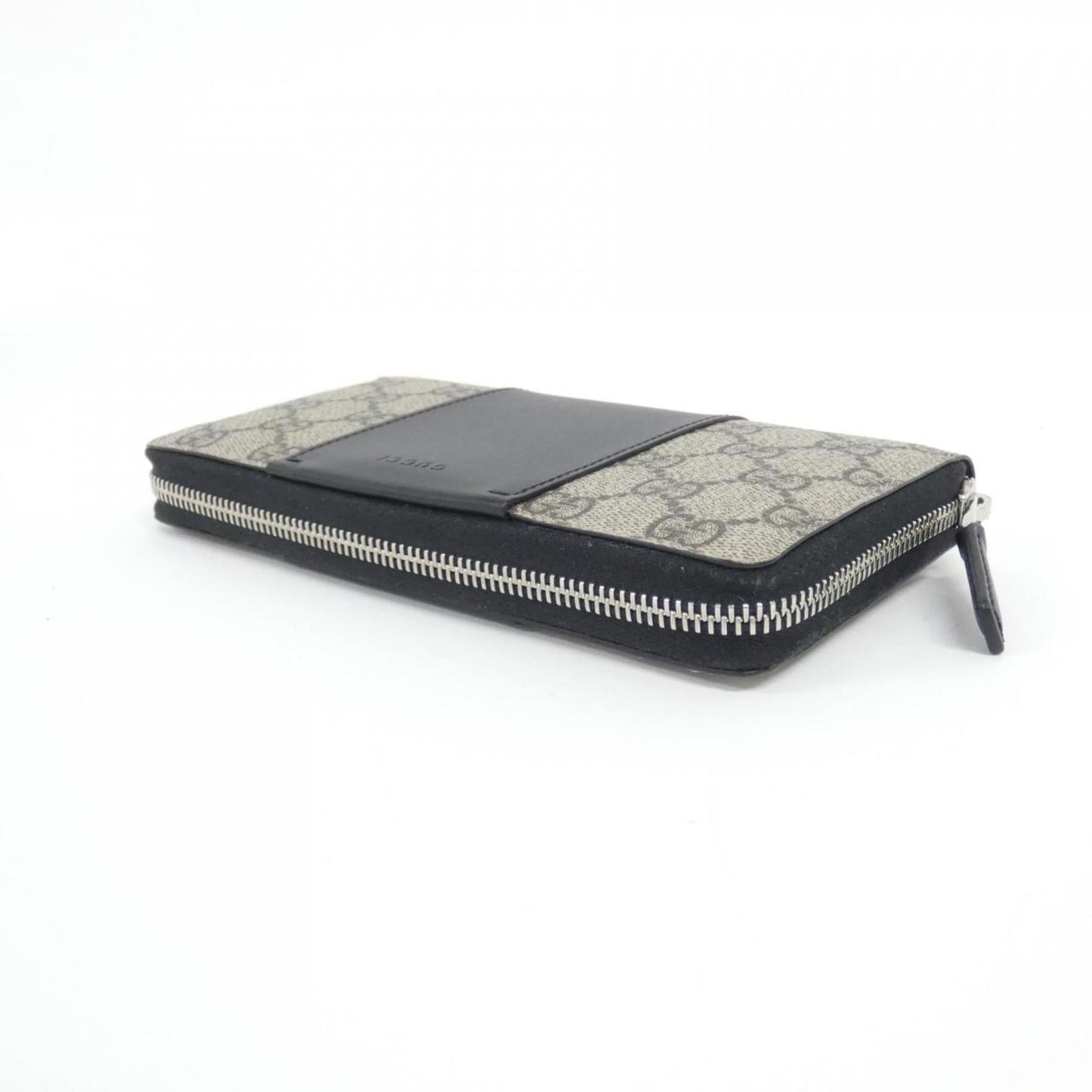 Gucci Beige Black Gg Supreme Leather Long Wallet (Bi-Fold)