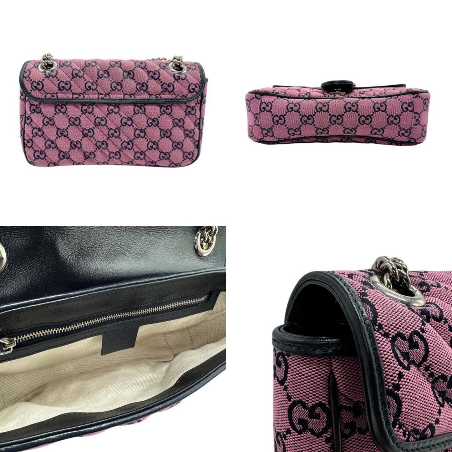 Gucci Black Gg Canvas Shoulder Bag