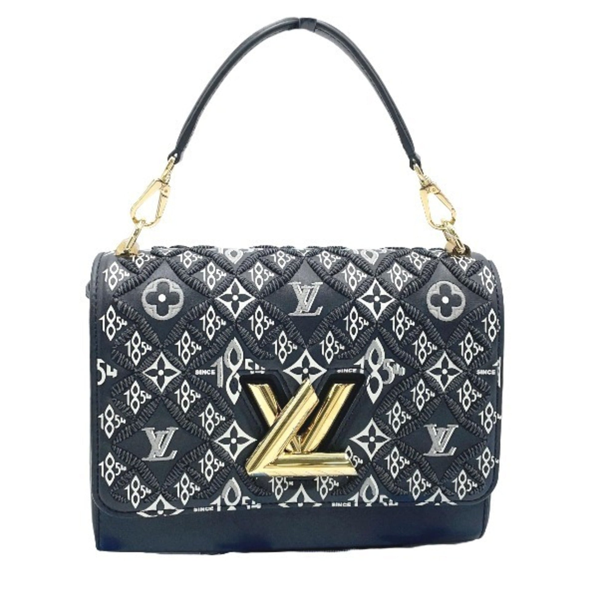 Louis Vuitton Black Leather Shoulder Bag ()