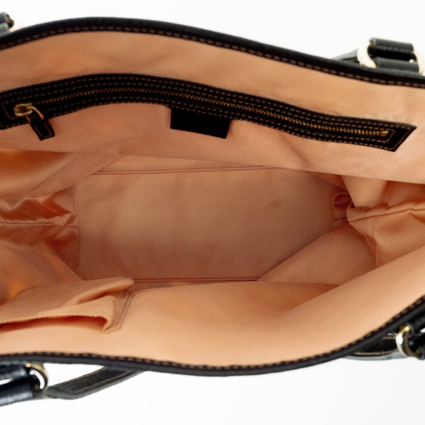Gucci Black Satin Leather Tote Bag