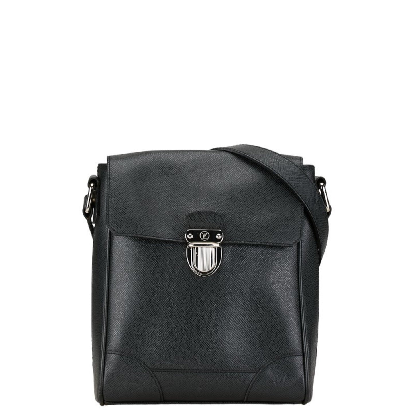 Louis Vuitton Taiga Ardoise Black Leather Shoulder Bag ()