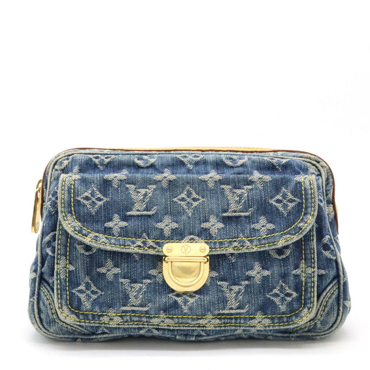 Louis Vuitton Blue Monogram Denim Fanny Pack Shoulder Bag ()