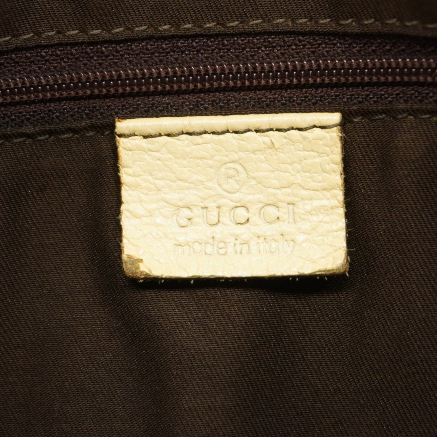 Gucci Brown White Canvas Shoulder Bag