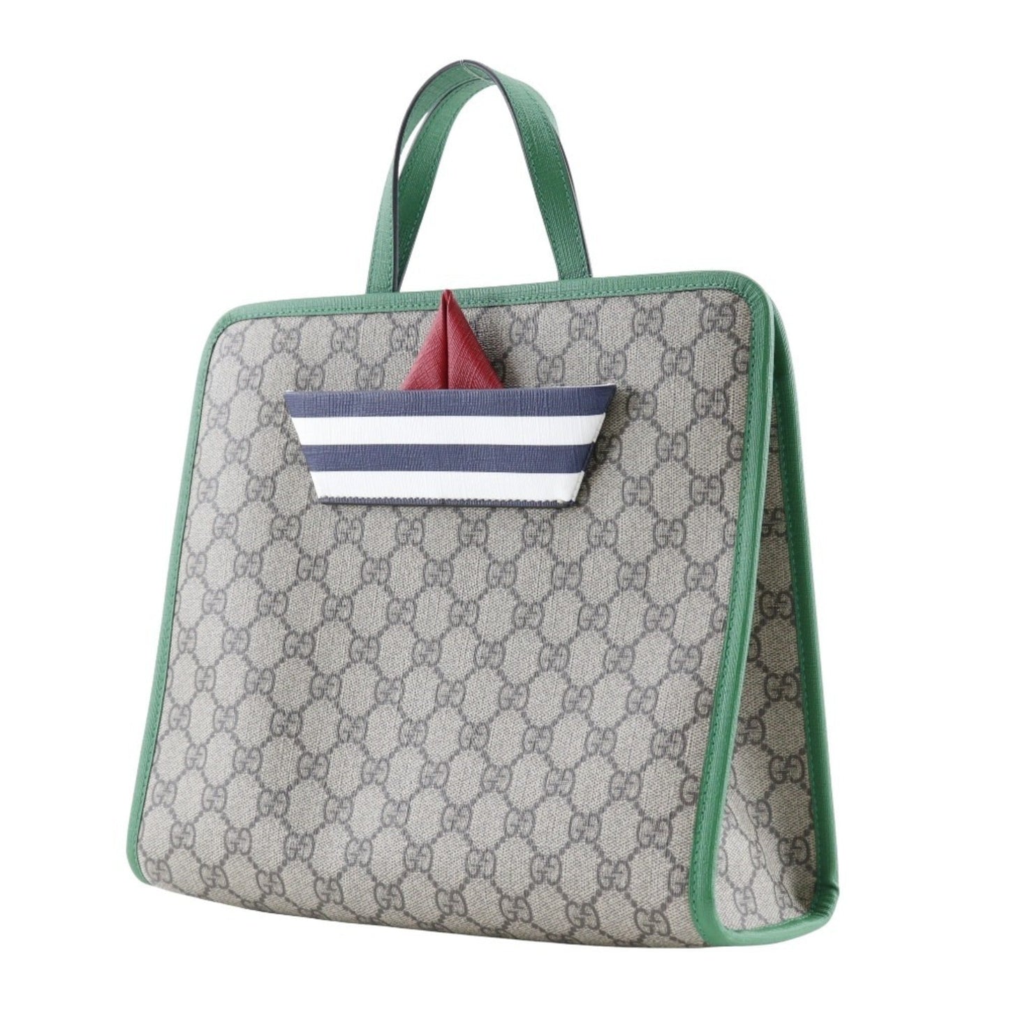 Gucci Brown Green Gg Supreme Canvas Handbag Tote Bag