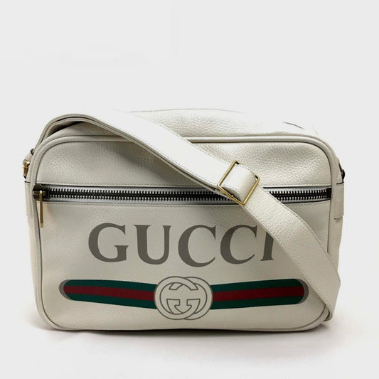 Gucci White Leather Shoulder Bag ()