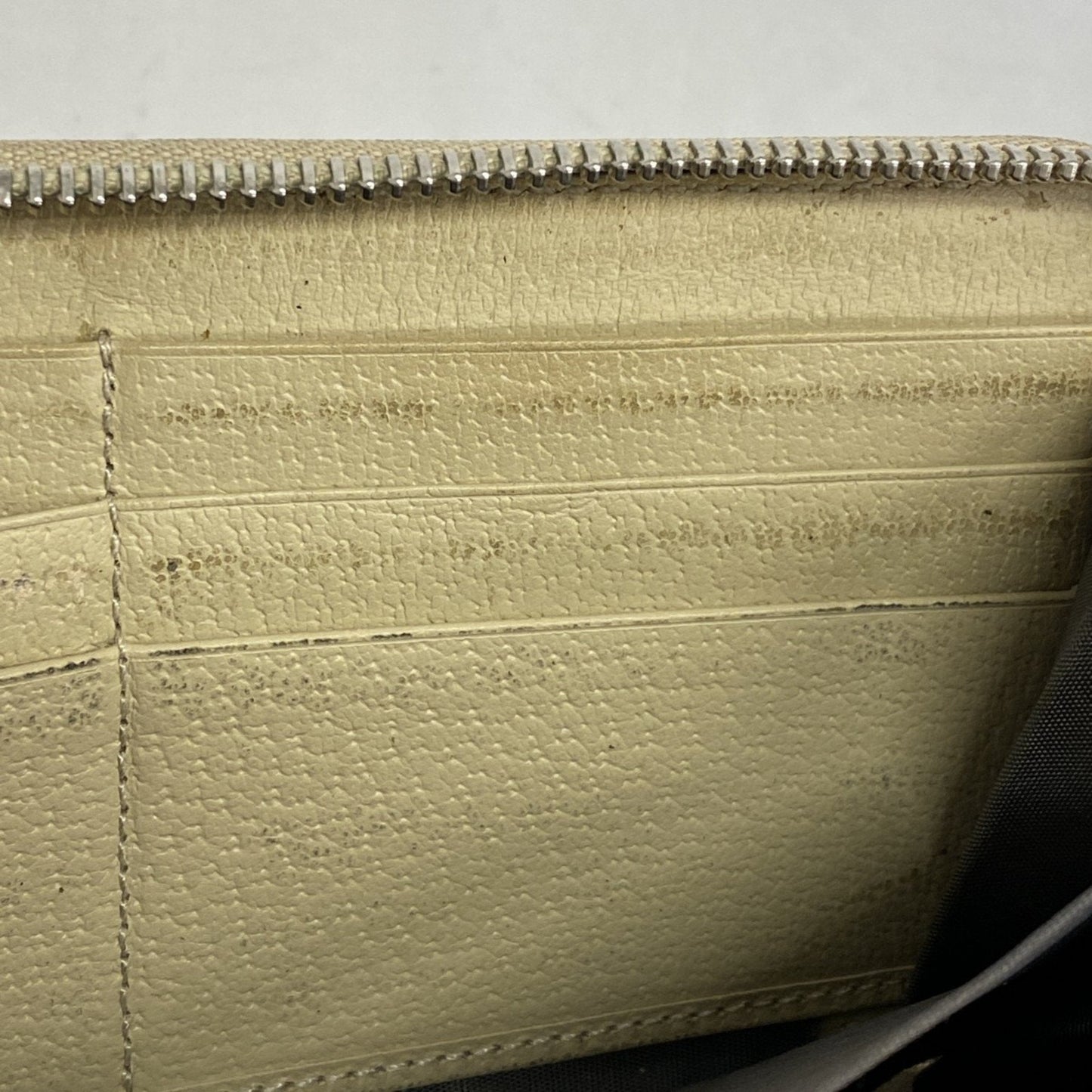 Gucci Beige Gray Nylon Canvas Long Wallet (Bi-Fold)