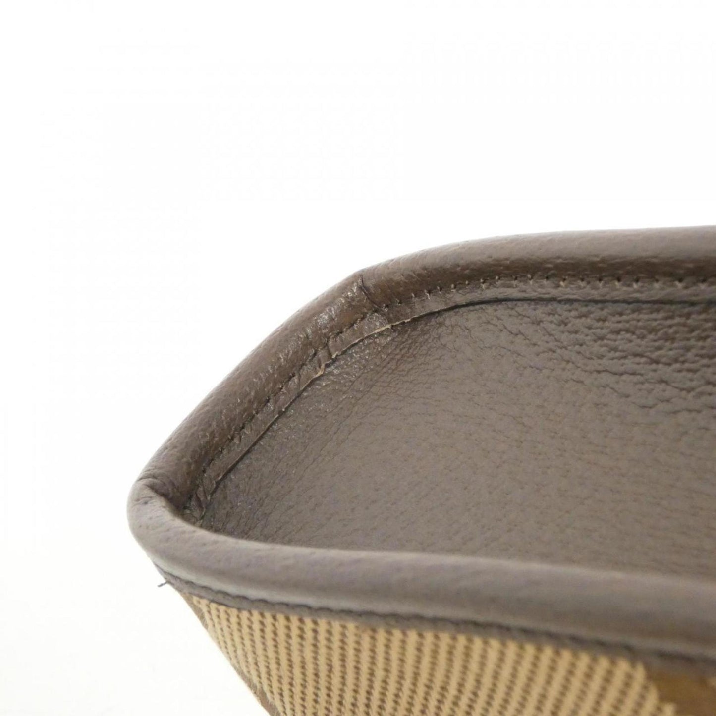 Gucci Beige Brown Canvas Leather Handbag