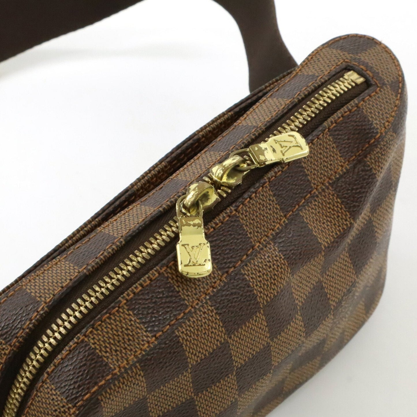 Louis Vuitton Brown Pvc Pouch Shoulder Bag Sling Bag