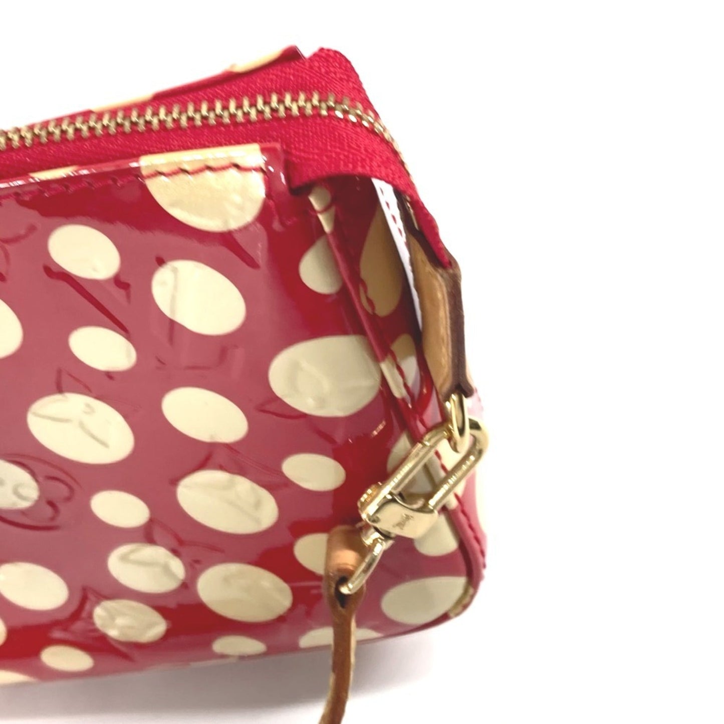 Louis Vuitton Red Color White Patent Leather Pochette Pouch Shoulder Bag