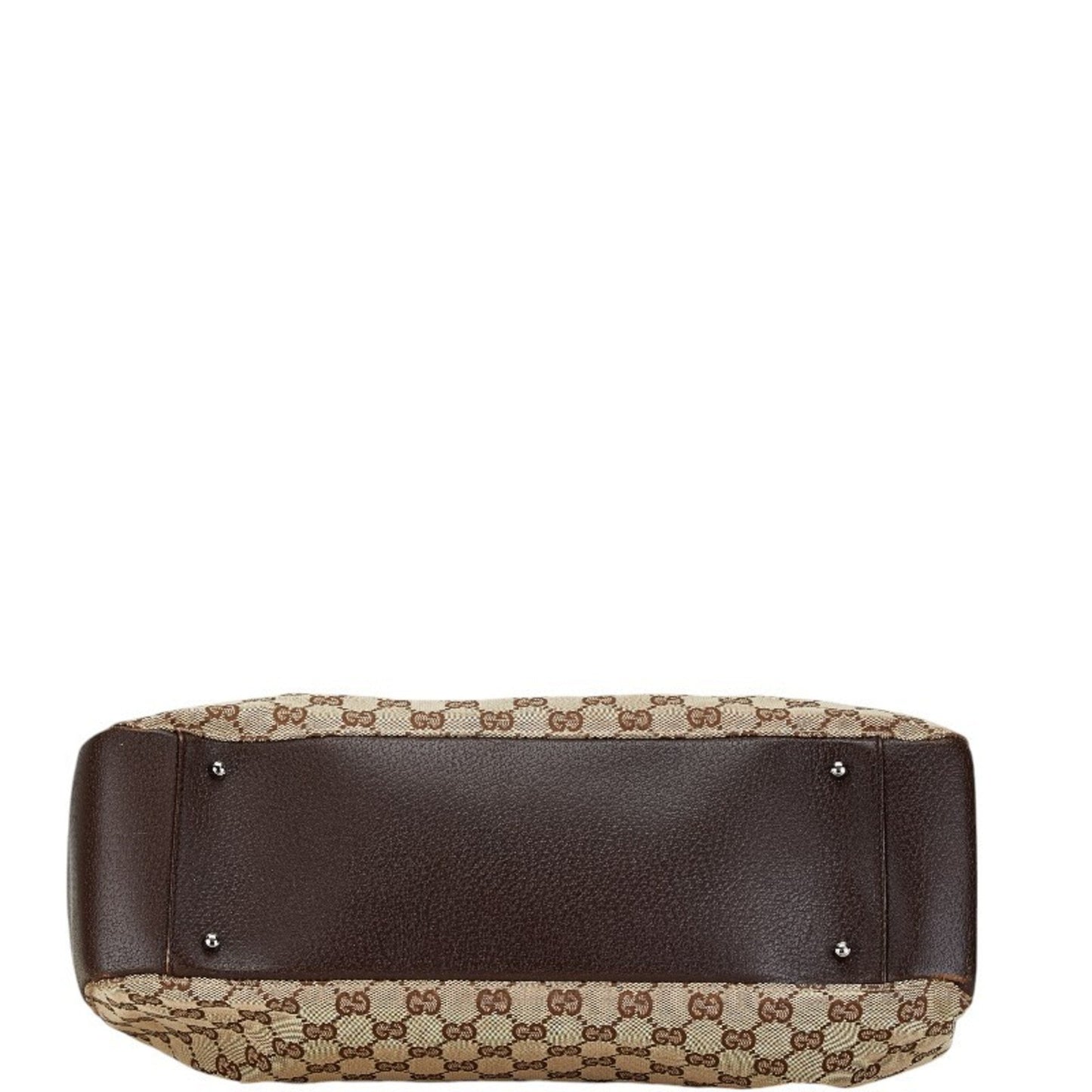 Gucci Beige Brown Canvas Leather Tote Bag
