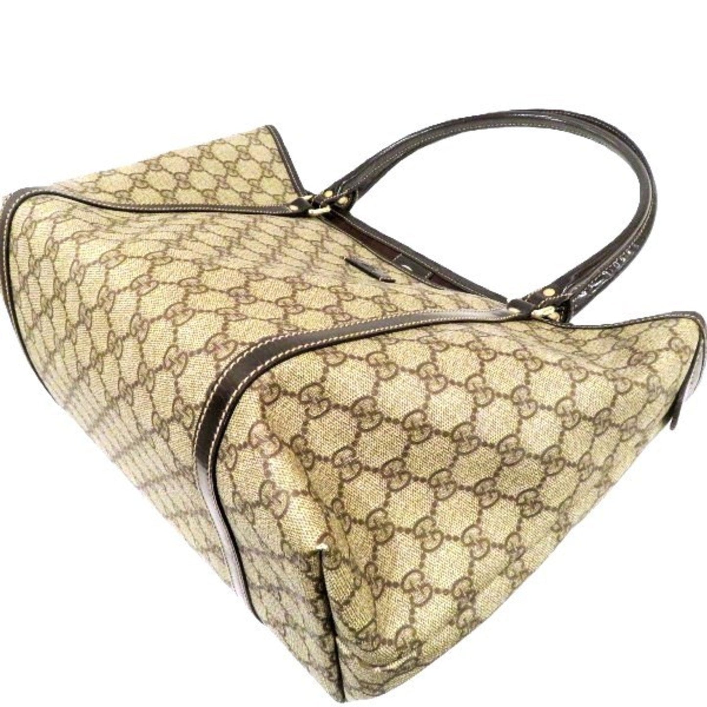 Gucci Brown Pvc Leather Tote Bag