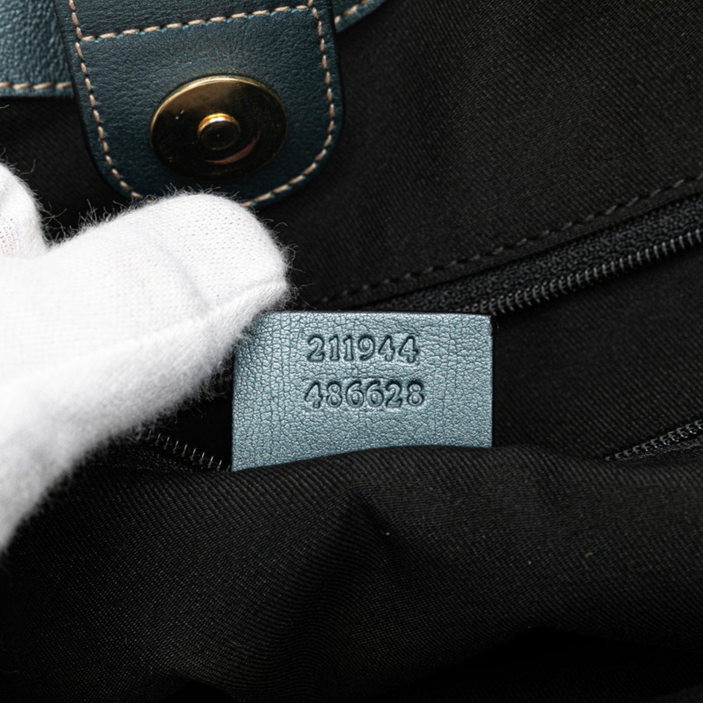 Gucci Gg Canvas Beige Blue Canvas Leather Handbag Tote Bag