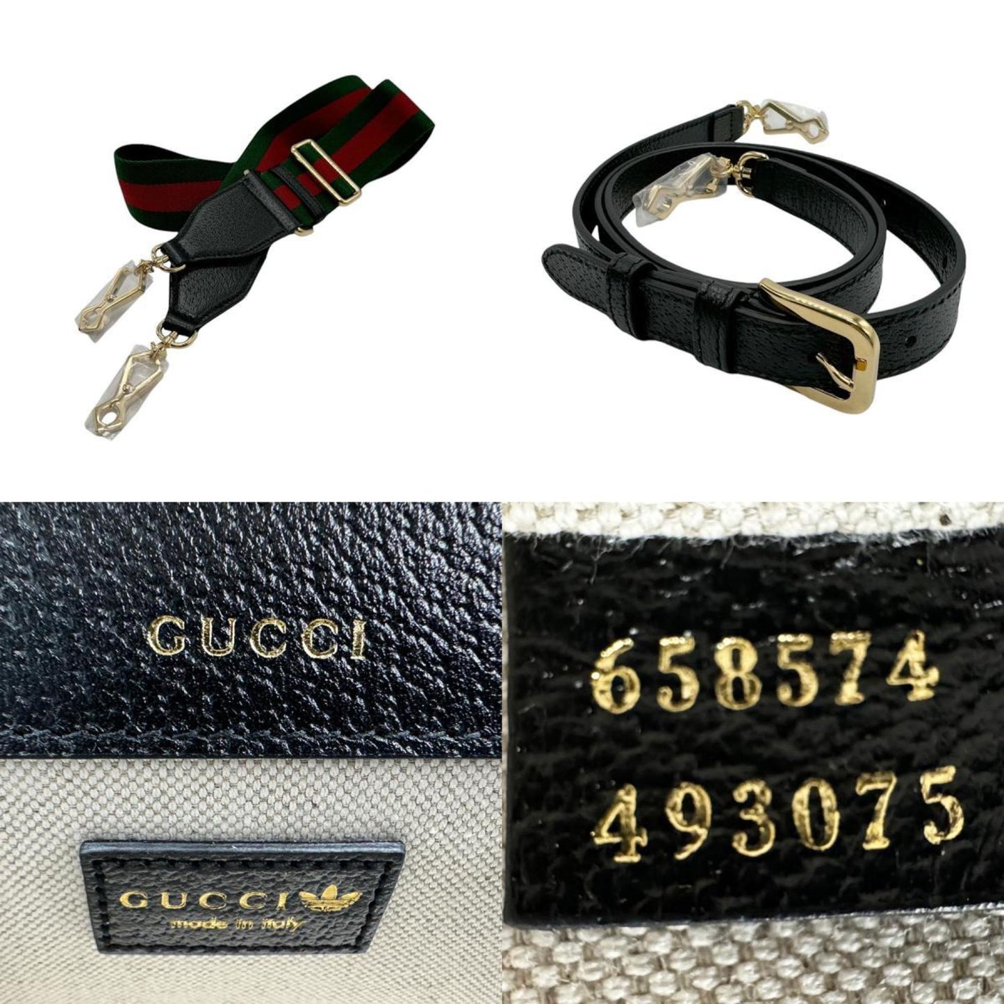 Gucci Black White Leather Shoulder Bag