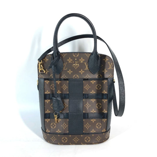 Louis Vuitton Black Brown Monogram Shoulder Bag Tote Bag ()