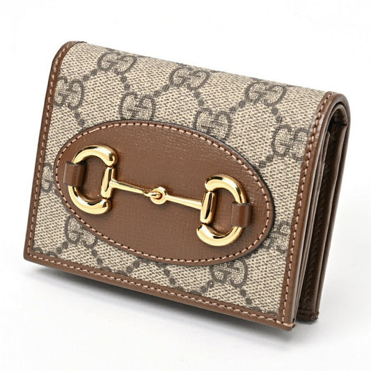 Gucci Gg Supreme Brown Gg Supreme Leather Card Wallet ()