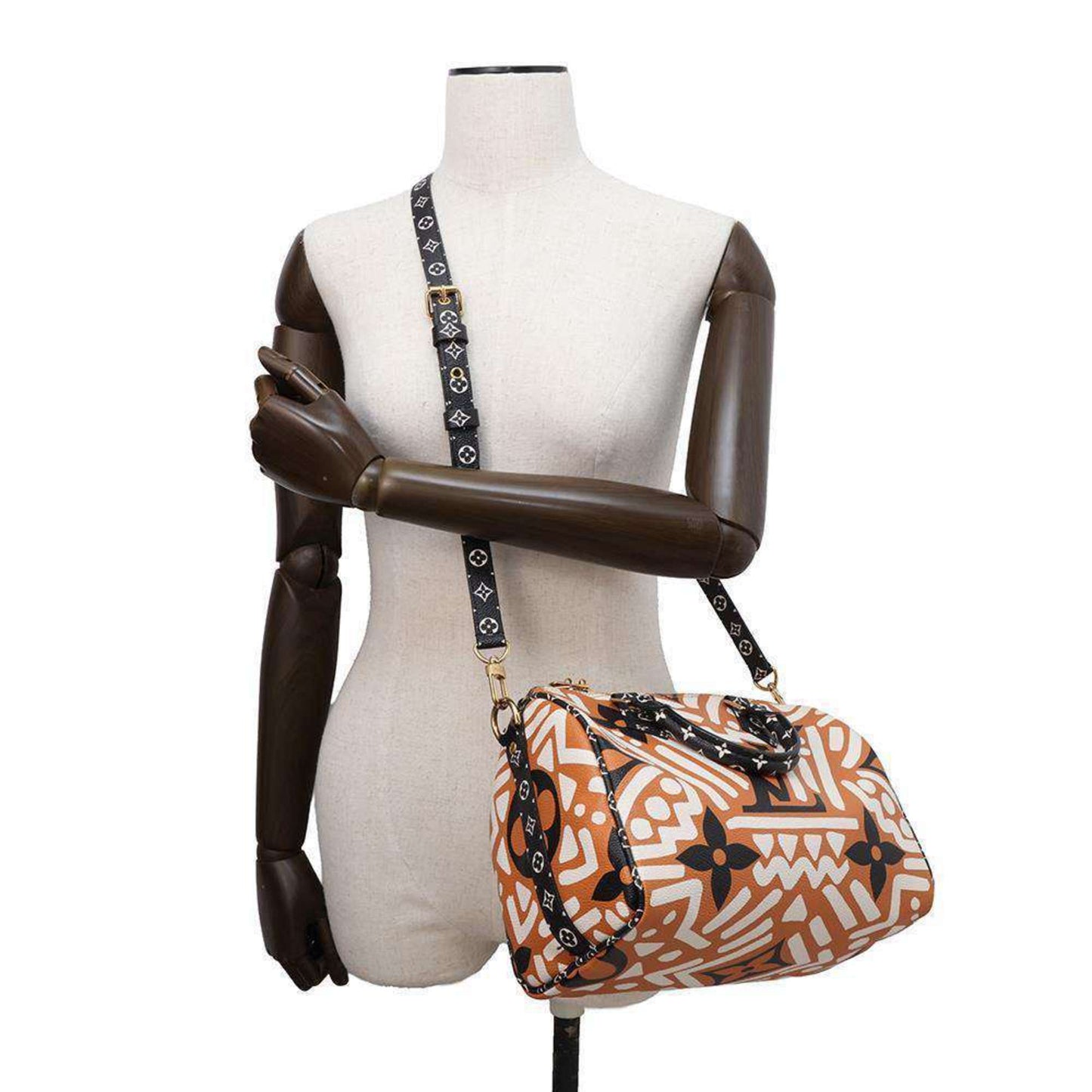 Louis Vuitton Black Brown White Handbag Shoulder Bag