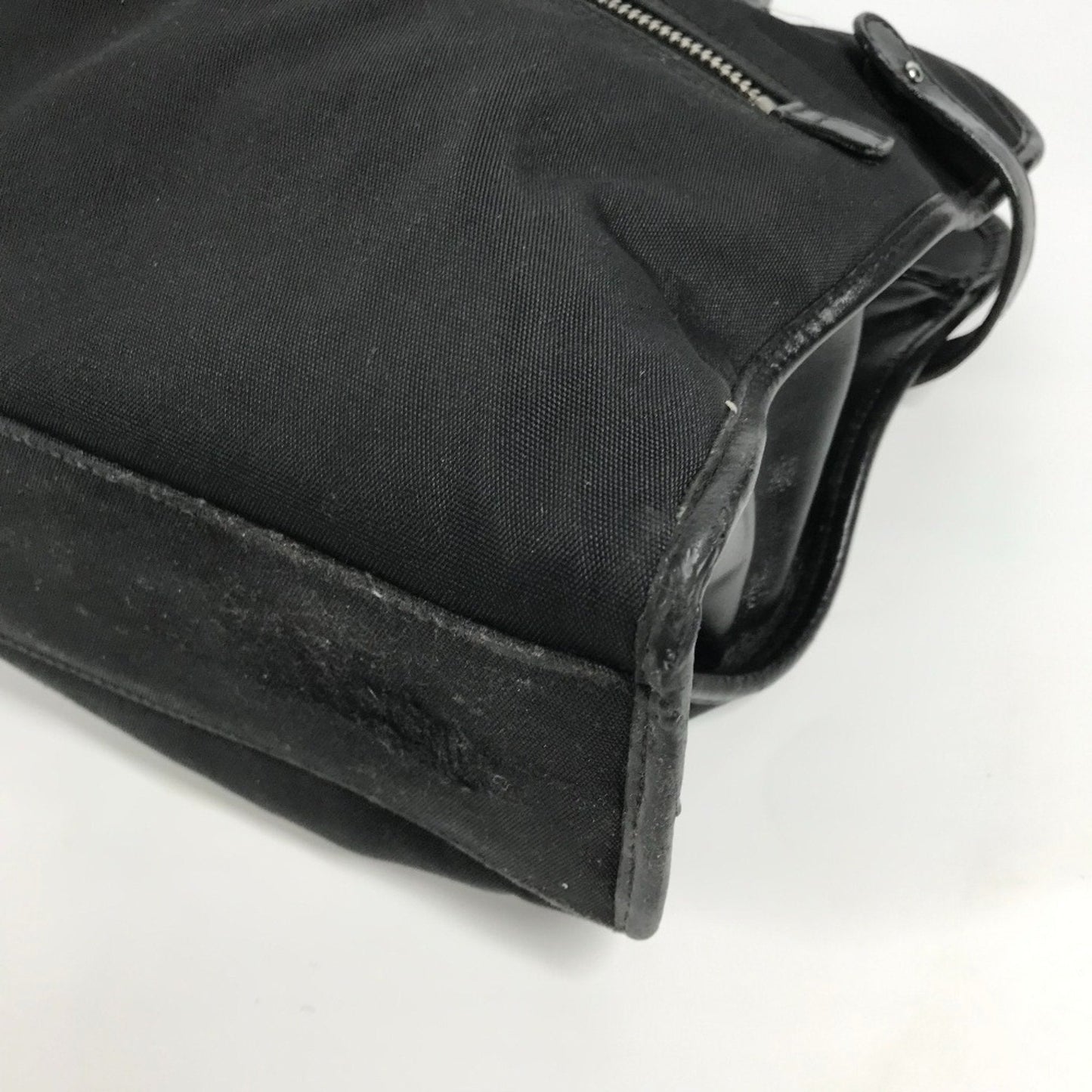 Gucci Black Nylon Leather Handbag Tote Bag