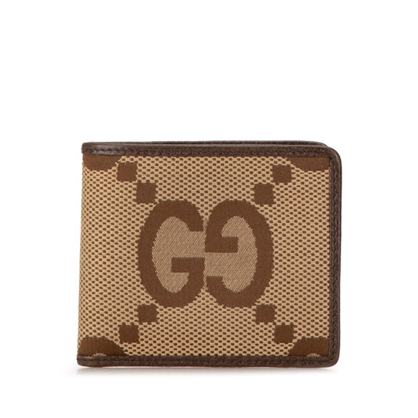 Gucci Beige Brown Canvas Leather Wallet (Bi-Fold) ()