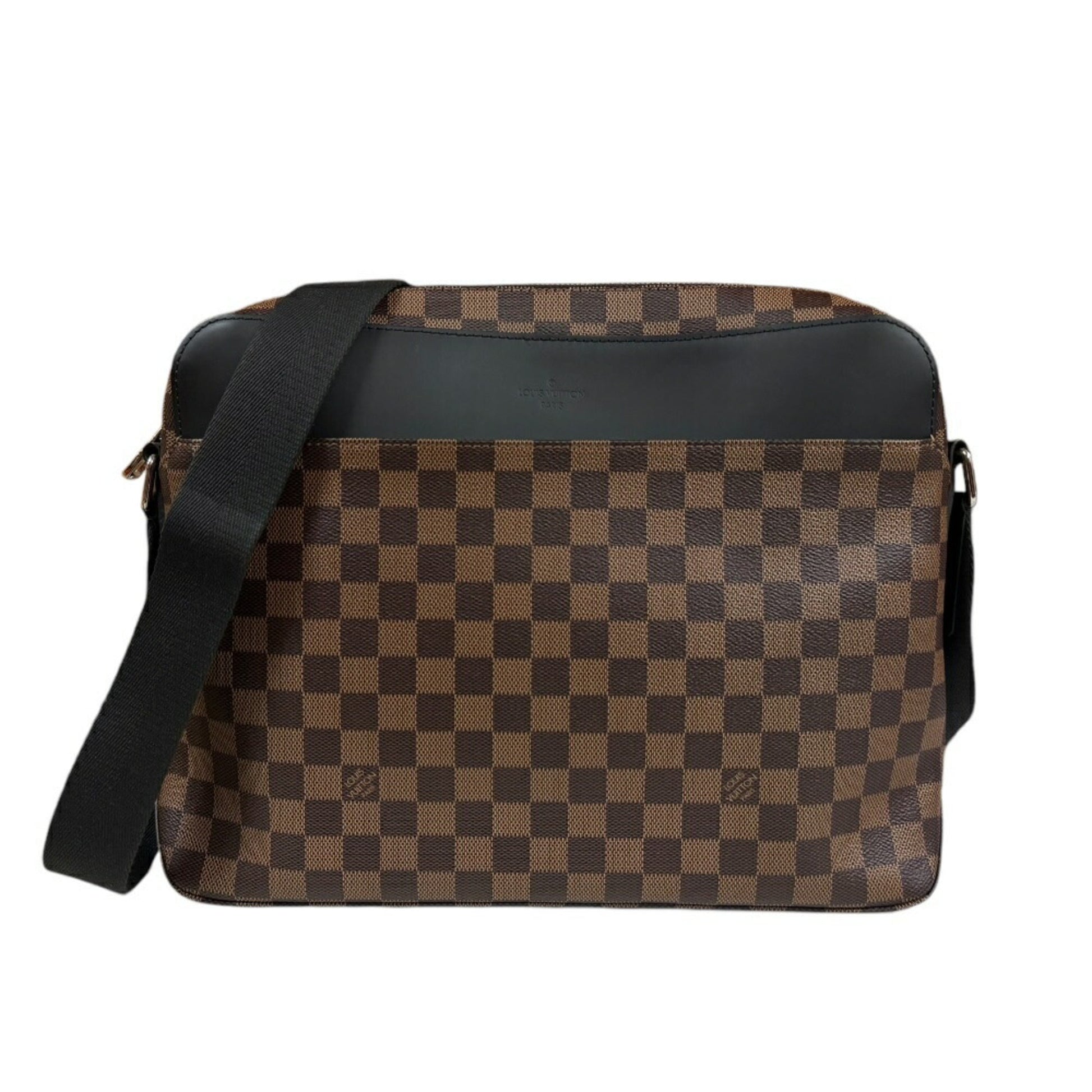 Louis Vuitton Black Brown Damier Canvas Shoulder Bag ()