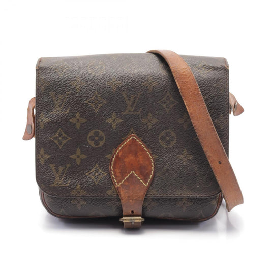 Louis Vuitton Brown Coated Canvas Leather Shoulder Bag ()