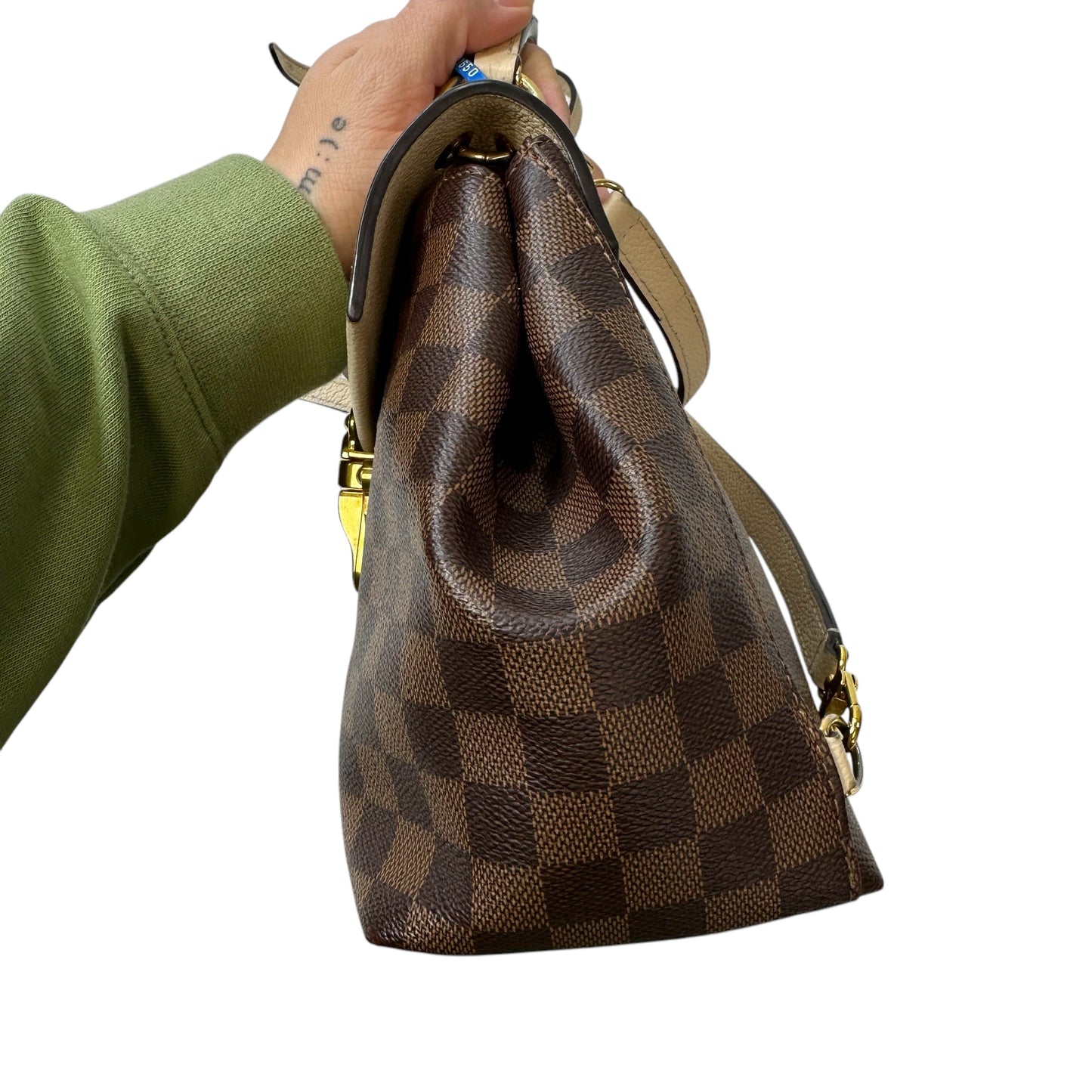Damier Ebene Clapton Backpack Luxury Designer By Louis Vuitton, Size: Small