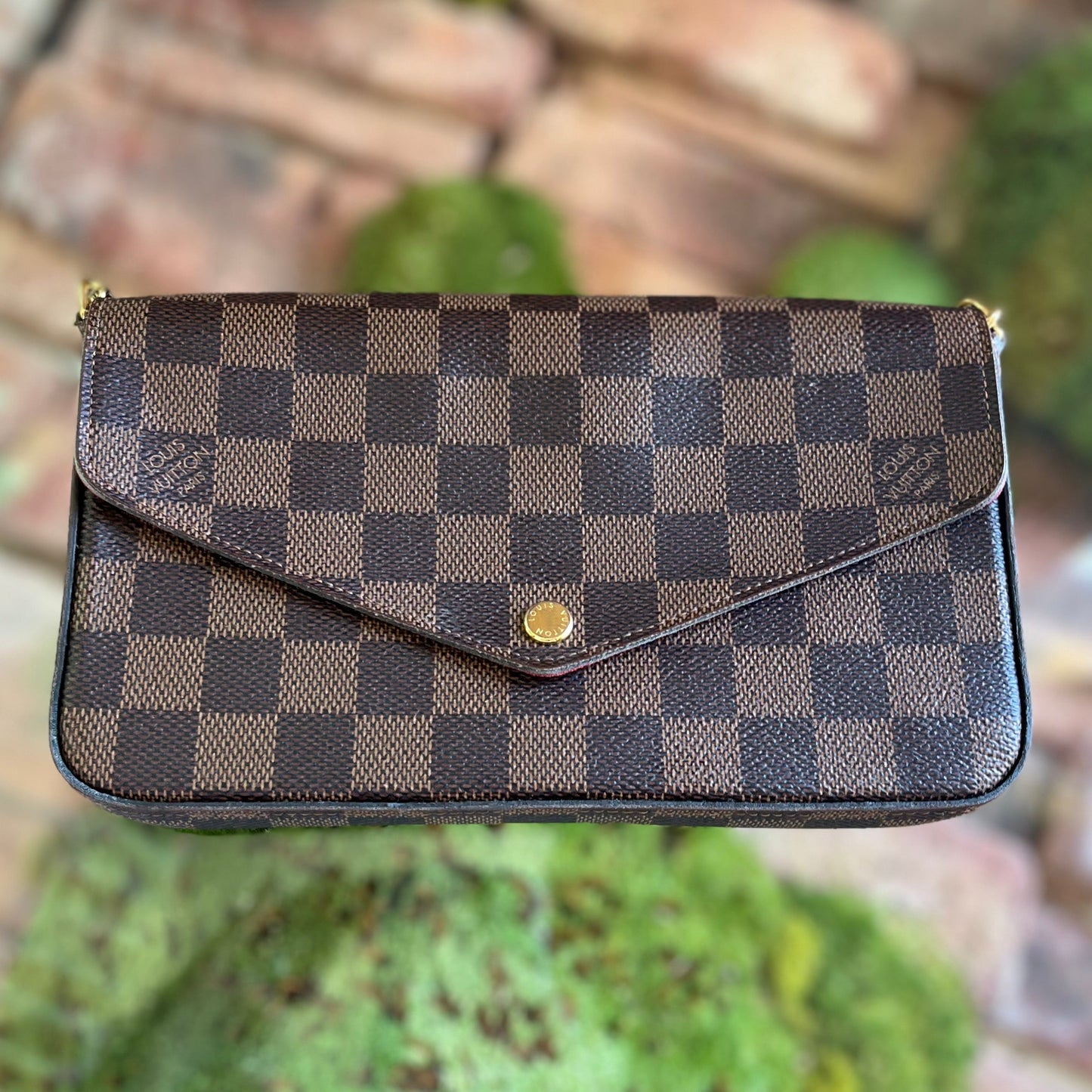 LOUIS VUITTON Felicie Pochette Damier Ebene Shoulder Bag